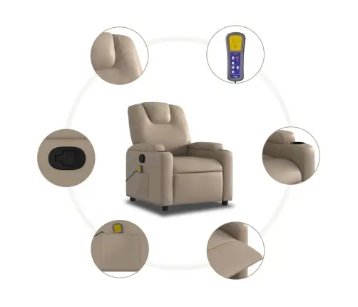 Masāžas Krēsls, Atgāžams, Kapučīno Krāsas Mākslīgā Āda Vidaxl