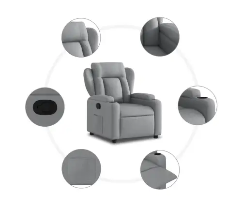 Atpūtas Krēsls, Atgāžams, Gaiši Pelēks Audums Vidaxl