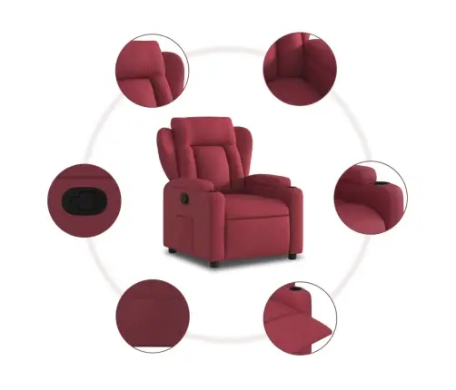 Atpūtas Krēsls, Atgāžams, Vīnsarkans Audums Vidaxl