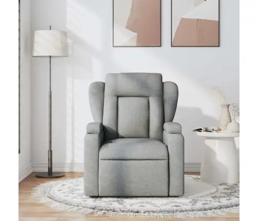 Atlošiamas Masažinis Krėslas, Šviesiai Pilkos Spalvos, Audinys