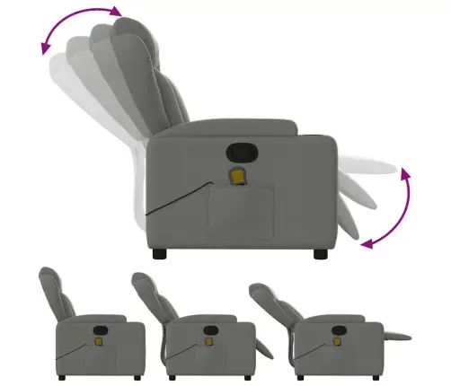 Masāžas Krēsls, Atgāžams, Tumši Pelēks Audums Vidaxl