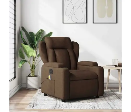Masāžas Krēsls, Atgāžams, Brūns Audums Vidaxl