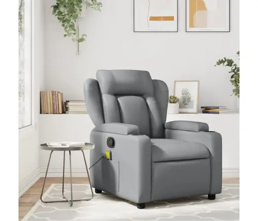 Atpūtas Krēsls, Atgāžams, Pelēka Mākslīgā Āda Vidaxl
