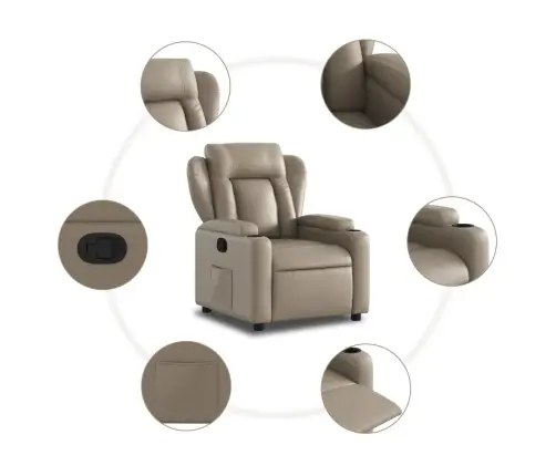 Atpūtas Krēsls, Atgāžams, Kapučīno Krāsas Mākslīgā Āda Vidaxl