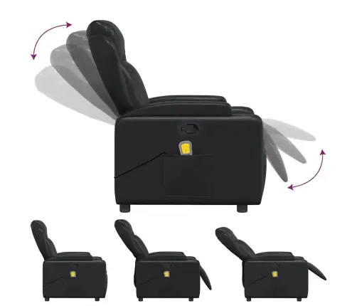 Masāžas Krēsls, Atgāžams, Melna Mākslīgā Āda Vidaxl