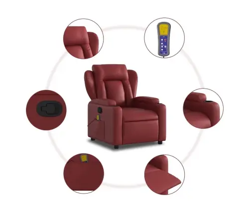 Masāžas Krēsls, Vīnsarkana Mākslīgā Āda Vidaxl