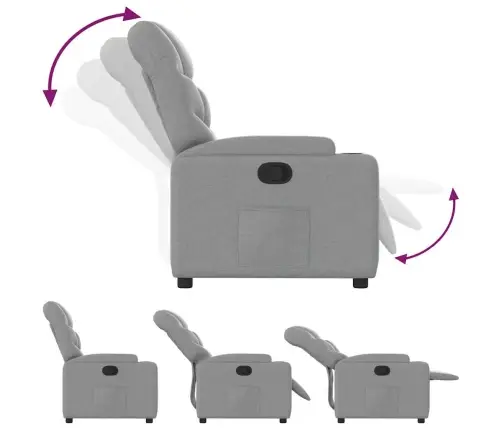 Atpūtas Krēsls, Atgāžams, Gaiši Pelēks Audums Vidaxl