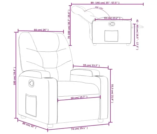 Atlošiamas Krėslas, Rudos Spalvos, Audinys