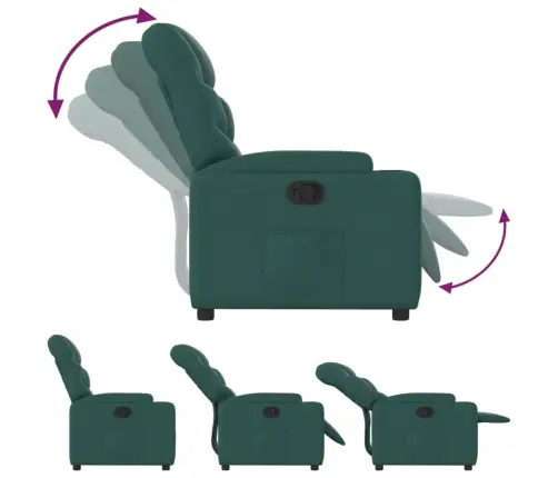 Atpūtas Krēsls, Atgāžams, Tumši Zaļš Audums Vidaxl