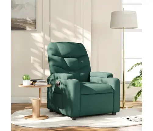 Atpūtas Krēsls, Atgāžams, Tumši Zaļš Audums Vidaxl