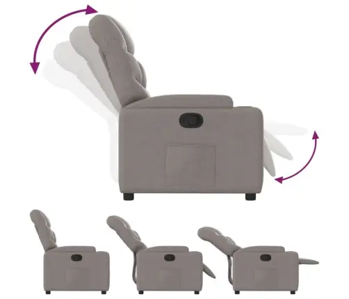 Atpūtas Krēsls, Atgāžams, Pelēkbrūns Audums Vidaxl