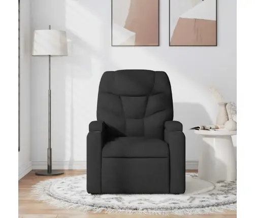 Atlošiamas Masažinis Krėslas, Juodos Spalvos, Audinys