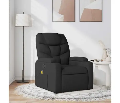 Atlošiamas Masažinis Krėslas, Juodos Spalvos, Audinys