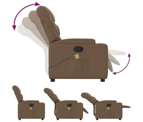 Masāžas Krēsls, Atgāžams, Brūns Audums Vidaxl