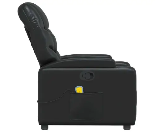 Atlošiamas Masažinis Krėslas, Juodos Spalvos, Dirbtinė Oda Atlošiamas Masažinis Krėslas, Juodos Spalvos, Dirbtinė Oda