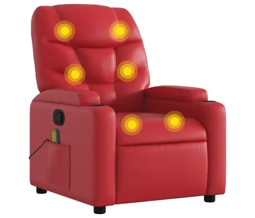 Masāžas Krēsls, Atgāžams, Sarkana Mākslīgā Āda Vidaxl