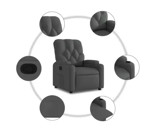 Atpūtas Krēsls, Atgāžams, Tumši Pelēks Audums Vidaxl Atpūtas Krēsls, Atgāžams, Tumši Pelēks Audums Vidaxl