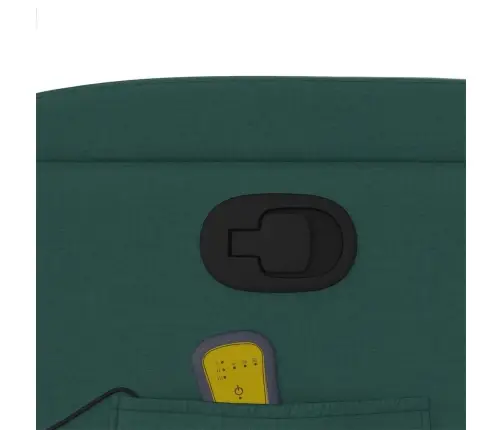 Masāžas Krēsls, Atgāžams, Tumši Zaļš Audums Vidaxl