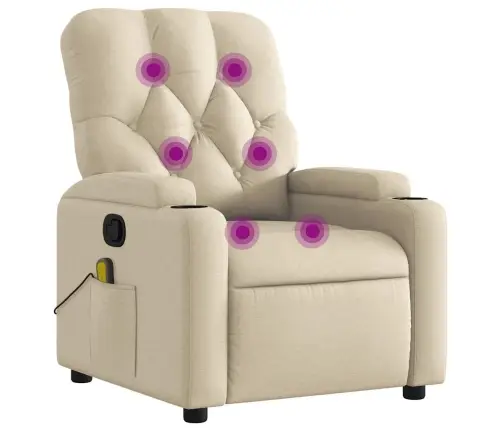 Masāžas Krēsls, Atgāžams, Krēmkrāsas Audums Vidaxl Masāžas Krēsls, Atgāžams, Krēmkrāsas Audums Vidaxl