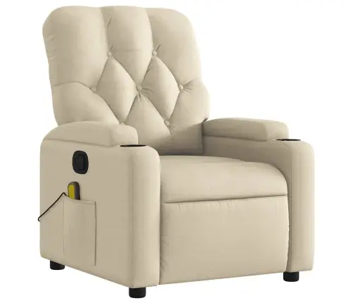 Masāžas Krēsls, Atgāžams, Krēmkrāsas Audums Vidaxl Masāžas Krēsls, Atgāžams, Krēmkrāsas Audums Vidaxl