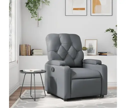 Atpūtas Krēsls, Atgāžams, Pelēka Mākslīgā Āda Vidaxl