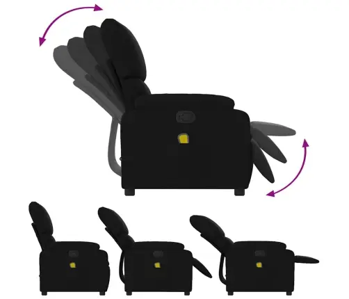 Masāžas Krēsls, Atgāžams, Melns Audums Vidaxl