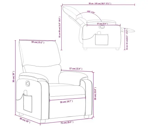 Masāžas Krēsls, Atgāžams, Tumši Brūns Audums Vidaxl Masāžas Krēsls, Atgāžams, Tumši Brūns Audums Vidaxl