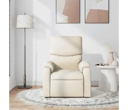 Masāžas Krēsls, Atgāžams, Krēmkrāsas Audums Vidaxl