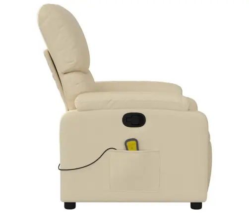 Masāžas Krēsls, Atgāžams, Krēmkrāsas Audums Vidaxl