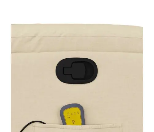 Masāžas Krēsls, Atgāžams, Krēmkrāsas Audums Vidaxl