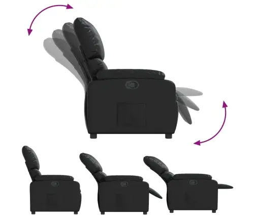 Atpūtas Krēsls, Atgāžams, Melna Mākslīgā Āda Vidaxl