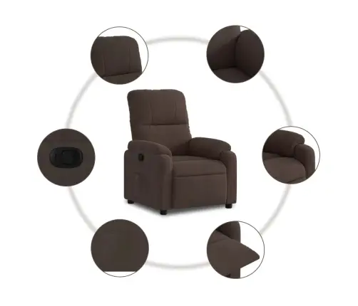 Atpūtas Krēsls, Atgāžams, Brūns Mikrošķiedras Audums Vidaxl