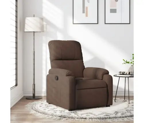 Atpūtas Krēsls, Atgāžams, Brūns Mikrošķiedras Audums Vidaxl
