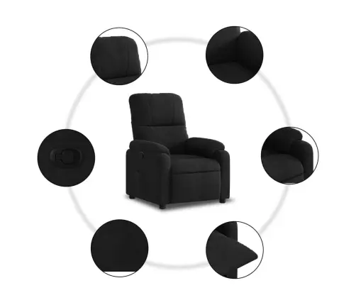 Atlošiamas Krėslas, Juodos Spalvos, Mikropluošto Audinys