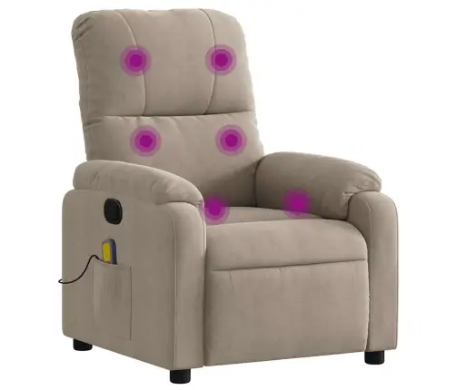 Masāžas Krēsls, Atgāžams, Pelēkbrūns Mikrošķiedras Audums Vidaxl