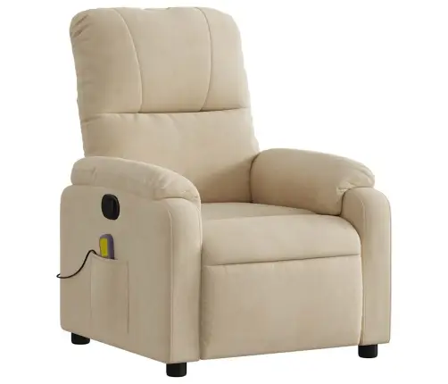 Masāžas Krēsls, Atgāžams, Krēmkrāsas Mikrošķiedras Audums Vidaxl