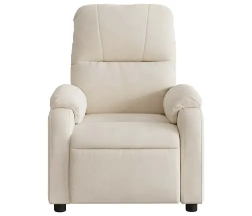 Masāžas Krēsls, Atgāžams, Bēšs Mikrošķiedras Audums Vidaxl