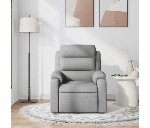 Atlošiamas Masažinis Krėslas, Šviesiai Pilkos Spalvos, Audinys