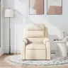 Masāžas Krēsls, Atgāžams, Krēmkrāsas Audums Vidaxl