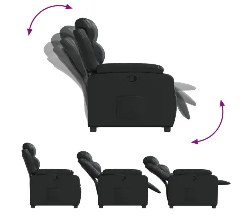 Atpūtas Krēsls, Atgāžams, Melna Mākslīgā Āda Vidaxl