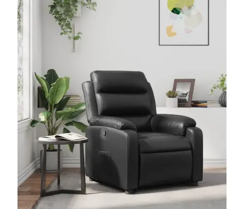 Atpūtas Krēsls, Atgāžams, Melna Mākslīgā Āda Vidaxl