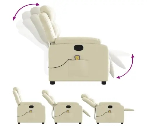 Masāžas Krēsls, Atgāžams, Krēmkrāsas Mākslīgā Āda Vidaxl