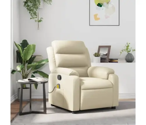 Masāžas Krēsls, Atgāžams, Krēmkrāsas Mākslīgā Āda Vidaxl