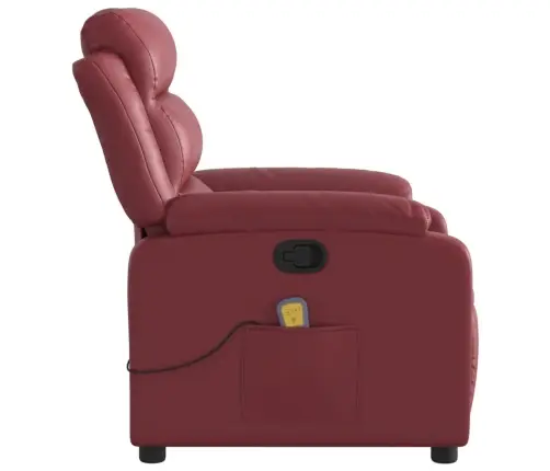 Atlošiamas Masažinis Krėslas, Raudonojo Vyno, Dirbtinė Oda