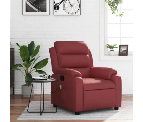 Atlošiamas Masažinis Krėslas, Raudonojo Vyno, Dirbtinė Oda