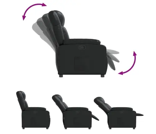 Atlošiamas Krėslas, Juodos Spalvos, Dirbtinė Oda Atlošiamas Krėslas, Juodos Spalvos, Dirbtinė Oda