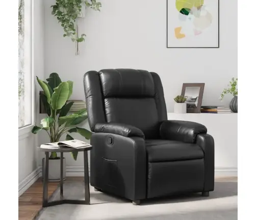 Atlošiamas Krėslas, Juodos Spalvos, Dirbtinė Oda Atlošiamas Krėslas, Juodos Spalvos, Dirbtinė Oda