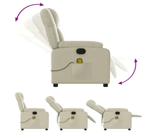 Masāžas Krēsls, Atgāžams, Krēmkrāsas Mākslīgā Āda Vidaxl Masāžas Krēsls, Atgāžams, Krēmkrāsas Mākslīgā Āda Vidaxl