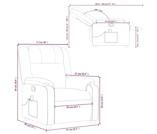 Atlošiamas Masažinis Krėslas, Rudos Spalvos, Dirbtinė Oda