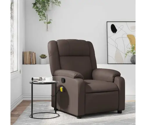 Atlošiamas Masažinis Krėslas, Rudos Spalvos, Dirbtinė Oda